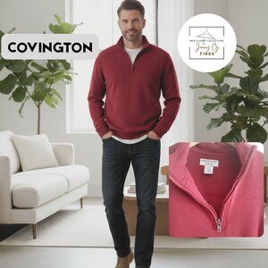 Covington Quarter Zip Mock Neck Pull Over Men's Red Sweater Size Large